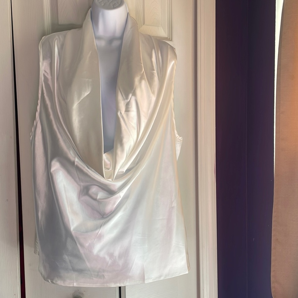 SHEIN plus draped satin blouse